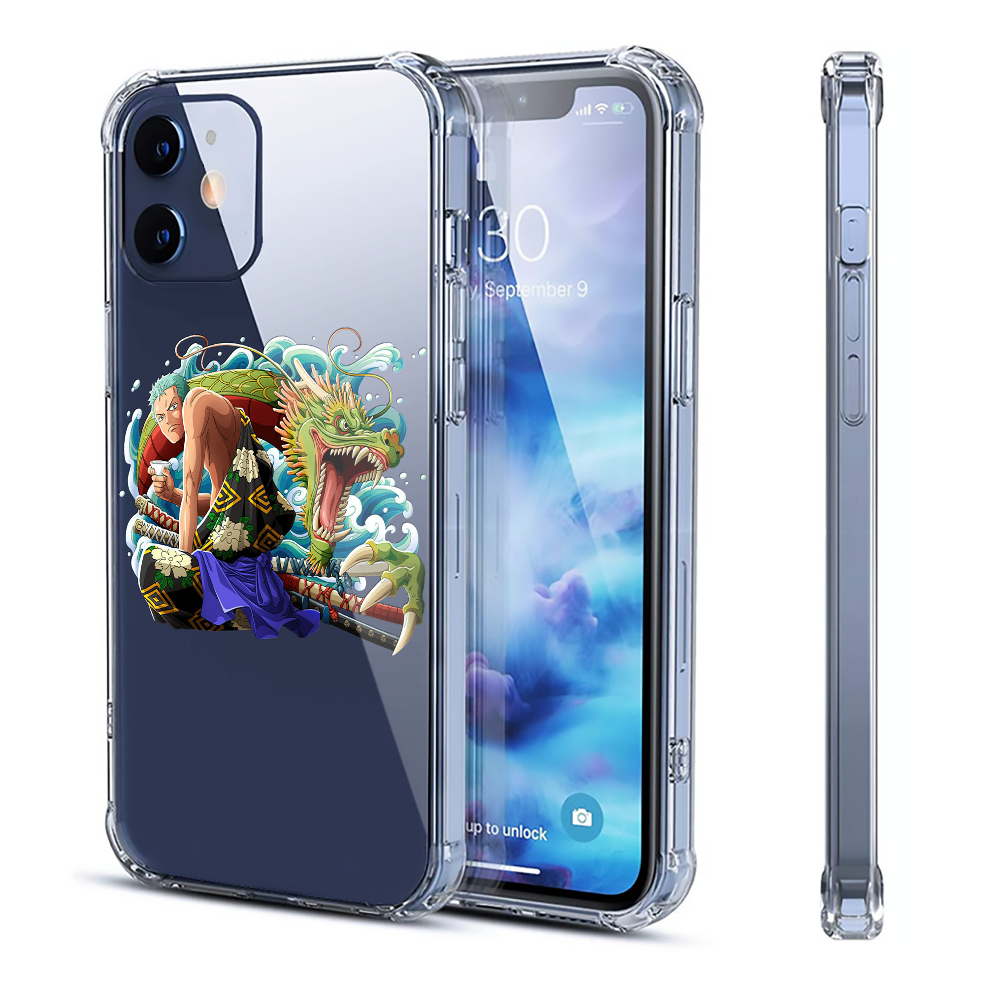 （画像用） ワンピース ロロノア・ゾロ ONE PIECE Roronoa Zoro 【iPhone 12シリーズ対応】透明スマホケース（クリアソフトケース）